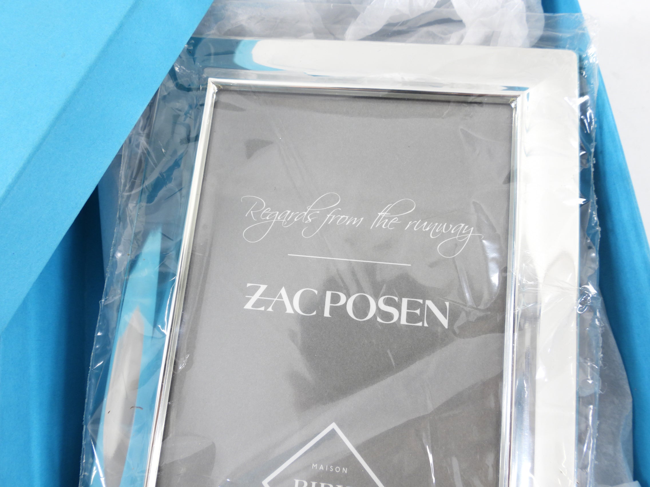 Birks X Zac Posen Silver Picture Frame - Elegant Photo Display for Weddings, Anniversaries & Home Decor