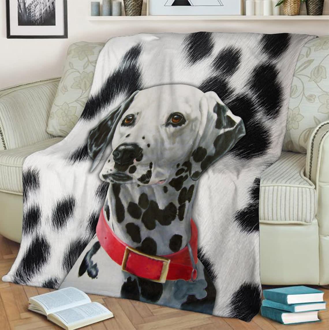 Soft Dalmatian Dog Blanket - Cozy Throw Blanket for Dog Lovers, Perfect Gift for Dog Mom & Dad - Ideal for Couch, Bed & Pet Snuggles