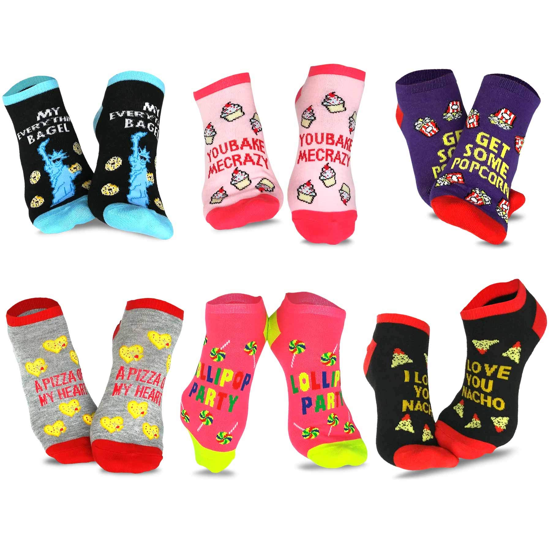 **Colorful Low Cut Ankle Socks for Women & Girls (6 Pairs) - Soft Cotton Acrylic Blend, Cute Novelty Design - Perfect for School, Gifts, and Everyday Comfort**