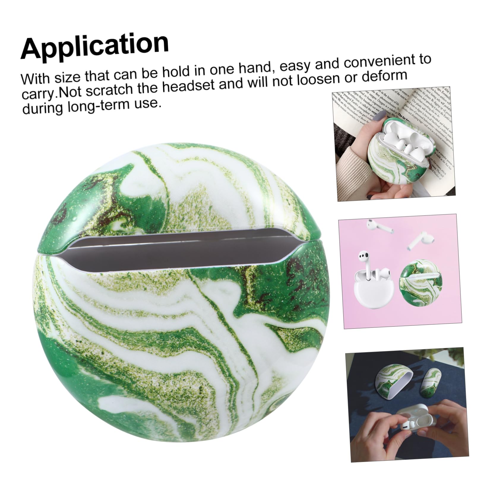 Homoyoyo Marble Earphone Cover - 1pc Stylish Protective Case for AirPods, Earbuds & Headphones | Marble Pattern Stud Box Pouch | Perfect for Travel, Gym & Daily Use