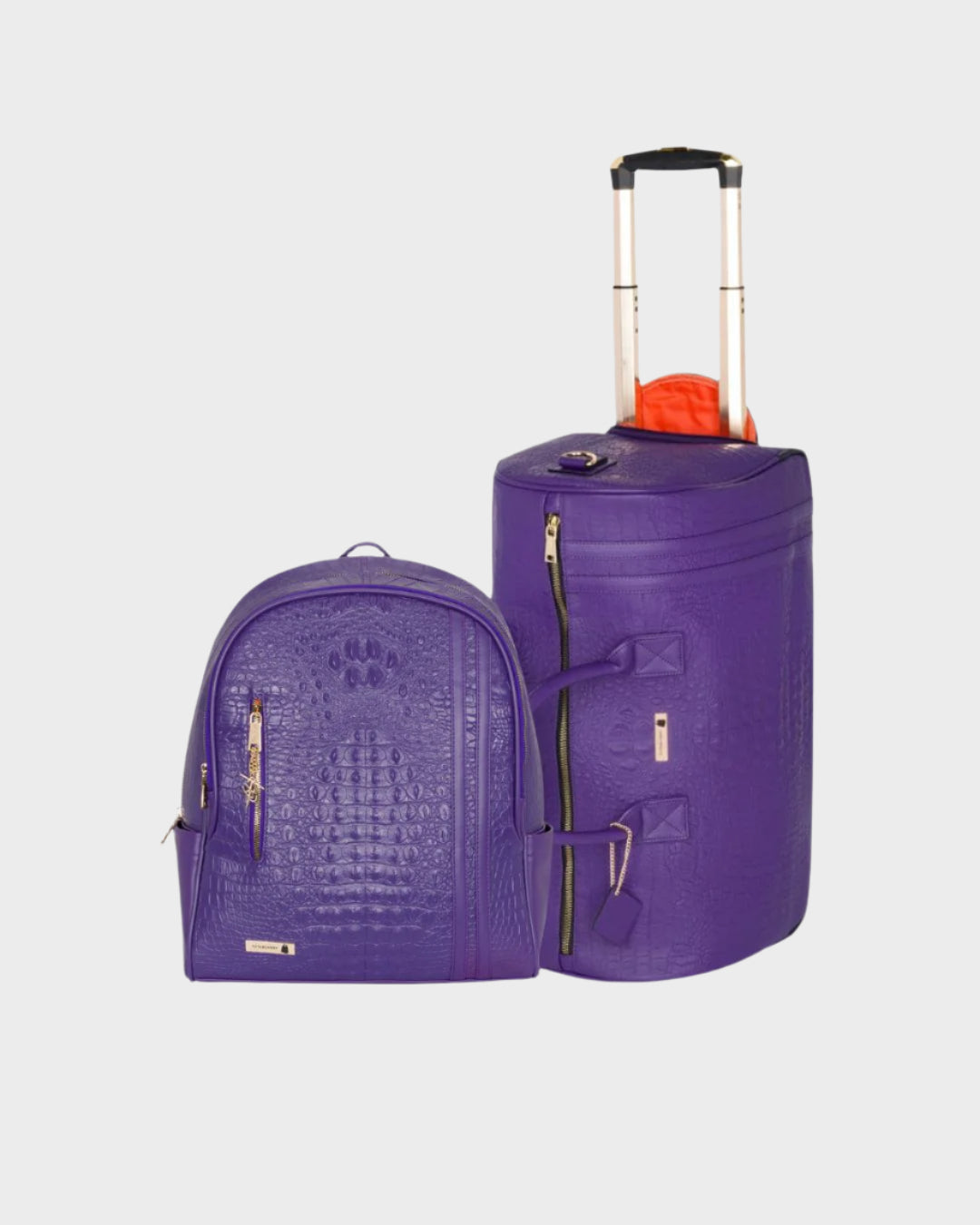 Apollo 2 Backpack & Rolling Duffle Bag Set - Purple Travel Luggage Combo for School, Gym, Camping & Weekend Getaways