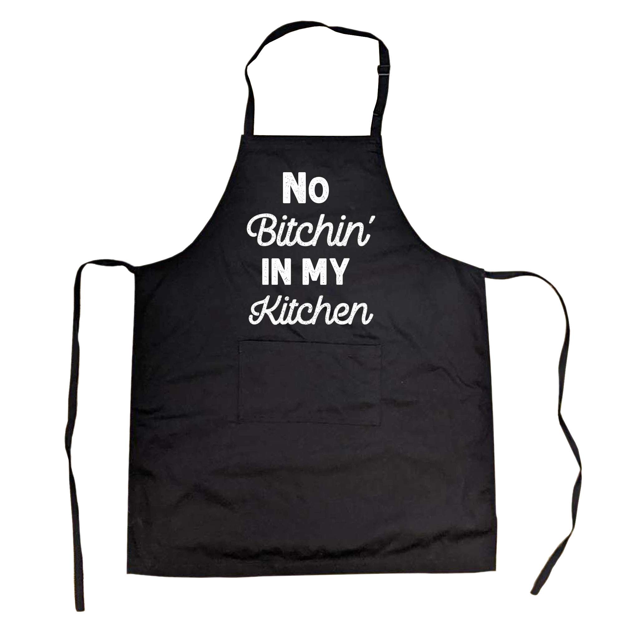 Premium Cookout Apron - 'No Bitchin' In My Kitchen' Funny BBQ Grilling & Baking Apron for Women - Perfect Gift for Mom, Wife & Chefs - Ideal for Outdoor BBQ, Cooking Parties & Holiday Gifts