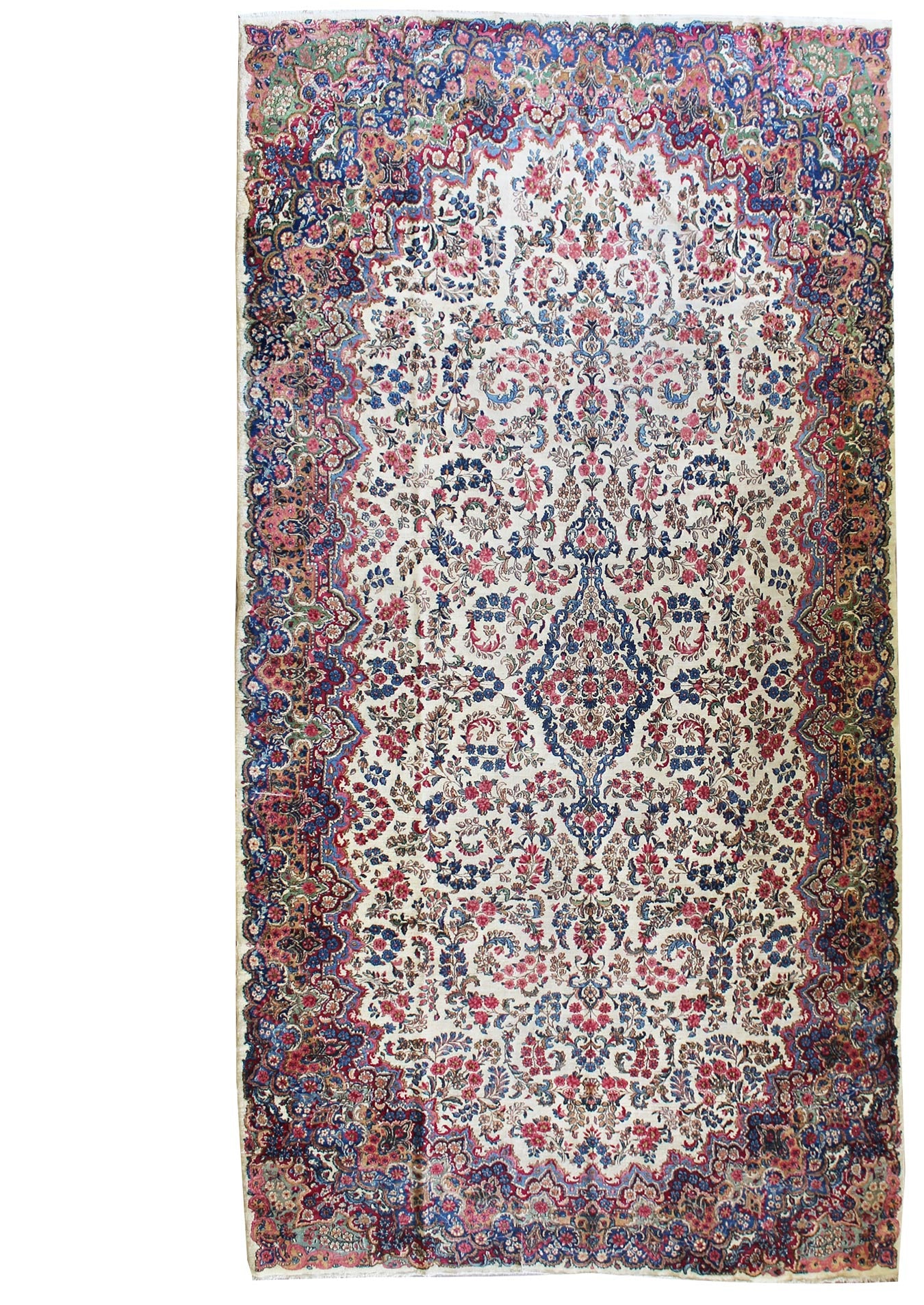 Antique Kerman Handwoven Traditional Persian Rug - Vintage Oriental Carpet for Living Room, Bedroom & Home Decor | 55021