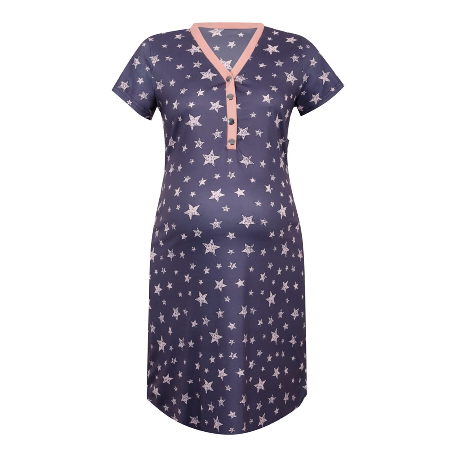 Maternity Dress for Women - Short Sleeve Ruched Pregnancy Clothes for Spring & Summer | Comfortable Casual Wear for Expecting Moms | Perfect for Baby Showers, Maternity Photos & Everyday Outfits