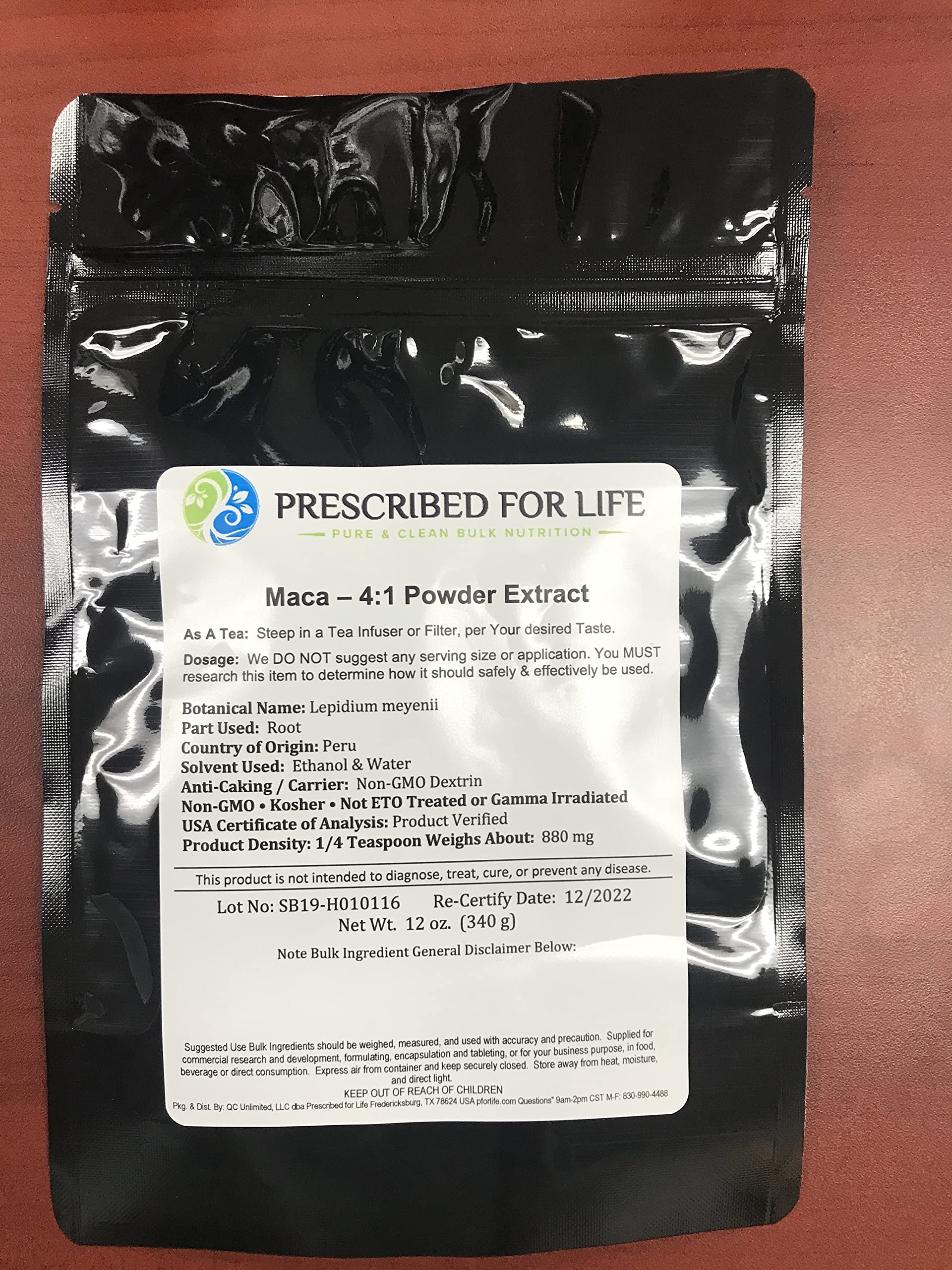 Organic Maca Root Powder 4:1 Extract - 12oz (340g) | All Natural Energy & Hormone Support Supplement | Vegan, Gluten-Free, Non-GMO | Lepidium Meyenii Peruvian Superfood | Boost Stamina, Libido & Mood for Workouts & Daily Wellness