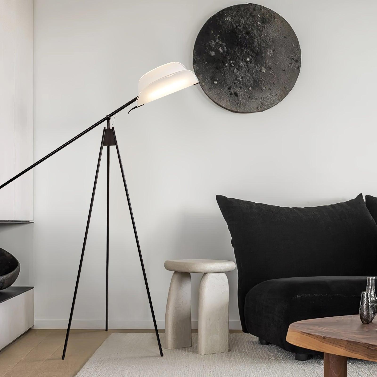 Heart Wing Tripod Floor Lamp - Adjustable Modern Standing Light for Living Room, Bedroom & Office - Warm White LED Bulb Included - Perfect for Reading, Relaxing & Decorating