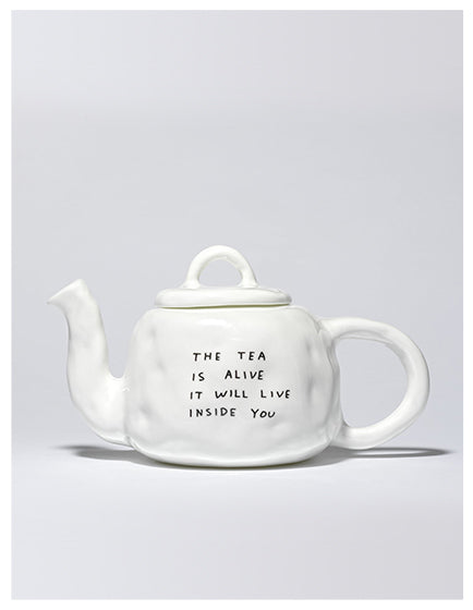 DAVID SHRIGLEY The Tea Is Alive Art Print - Surreal Humor Wall Decor for Living Room, Bedroom & Office