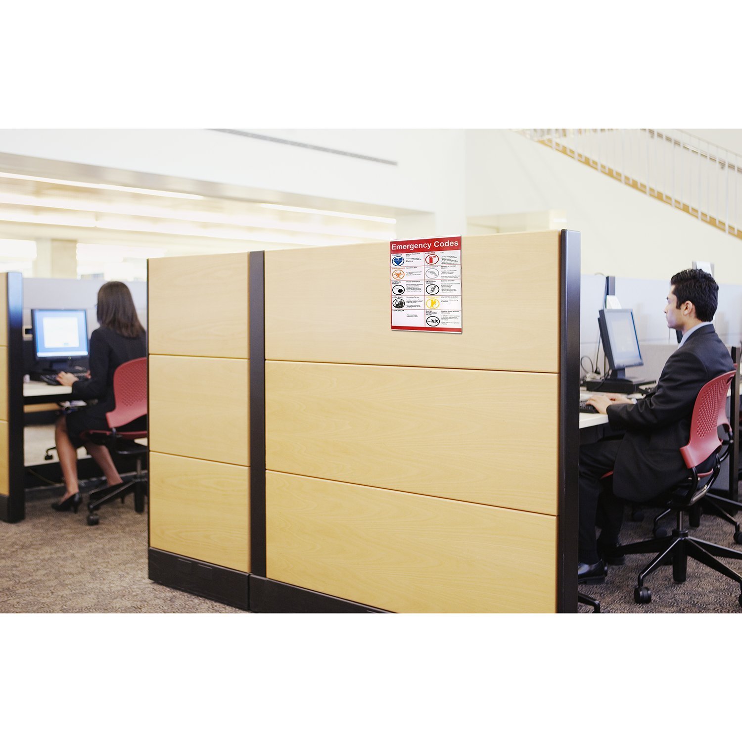 Clear Acrylic Cubicle Sign Holder - Professional Name Plate & File Organizer for Office Desk - Perfect for Business Directories, Employee Badges, and Document Display