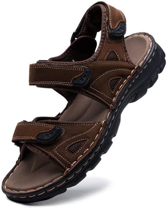 Leather Sandal My661-dark Brown