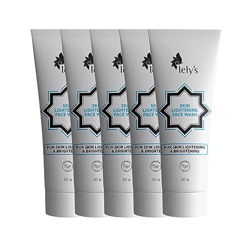 Lelys Skin Brightening Facial Cleanser - Travel Size (20g) Pack of 5 | Gentle Exfoliating Face Wash for Dark Spots & Uneven Tone | Perfect for Travel, Gym & Daily Skincare Routine