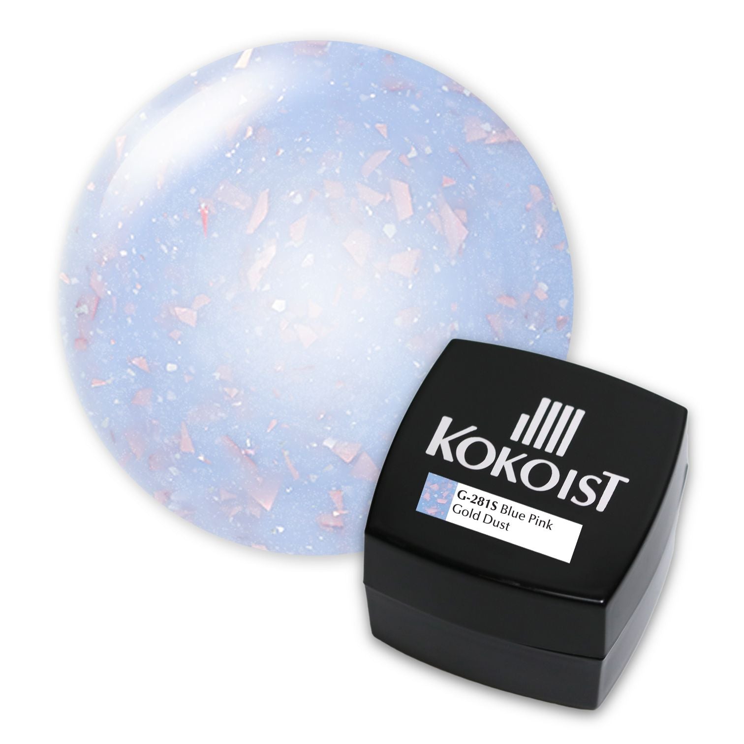 Kokoist G 281S Blue Pink Gold Dust Nail Gel Polish - Long Lasting UV LED Soak Off Gel for Manicures & Pedicures | Perfect for Salon, Home Use & Special Occasions