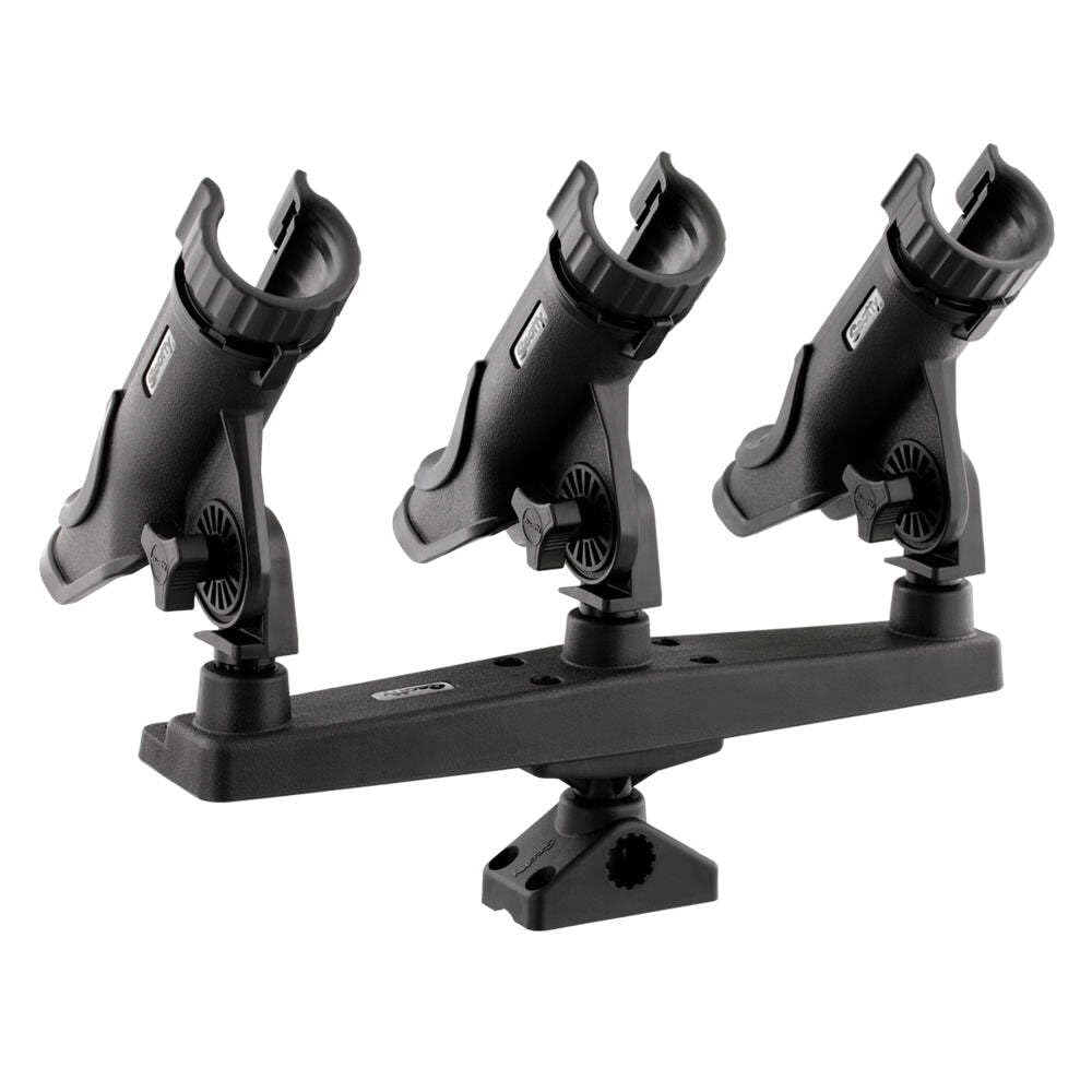 Scotty 256 Triple Rod Holder - Heavy Duty Fishing Rod Mount for Kayak, Boat, Canoe | Secure & Adjustable for Saltwater & Freshwater Angling