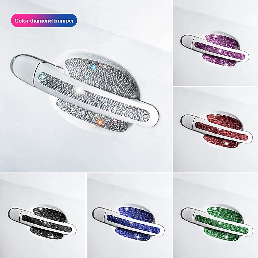 Bohisen 8pcs Bling Car Door Handle Protector Kit - Shiny Rhinestone Scratch-Resistant Stickers & Protective Film for Car Handles - Perfect for Luxury Cars, Gifts, and Vehicle Customization