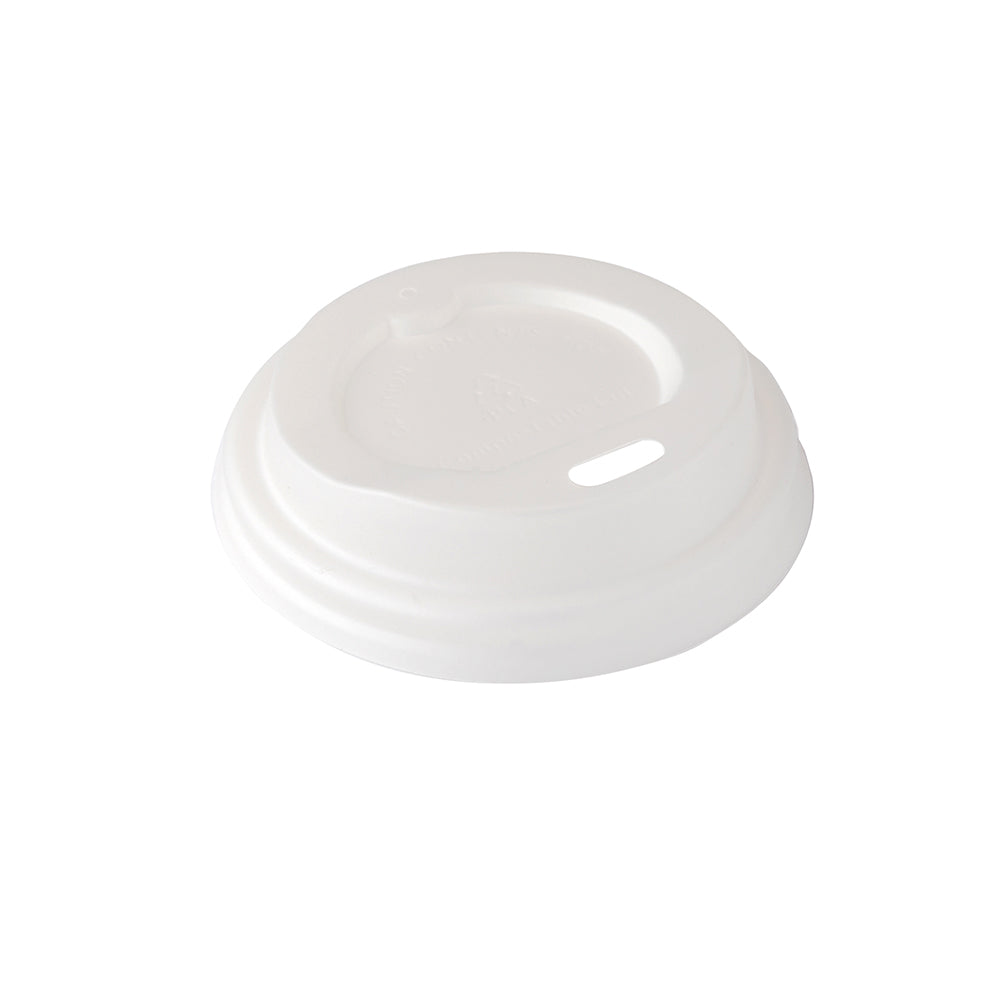 Eco-Friendly White PLA Compostable Coffee Cup Lids - Fits 4 oz Cups, 2.5