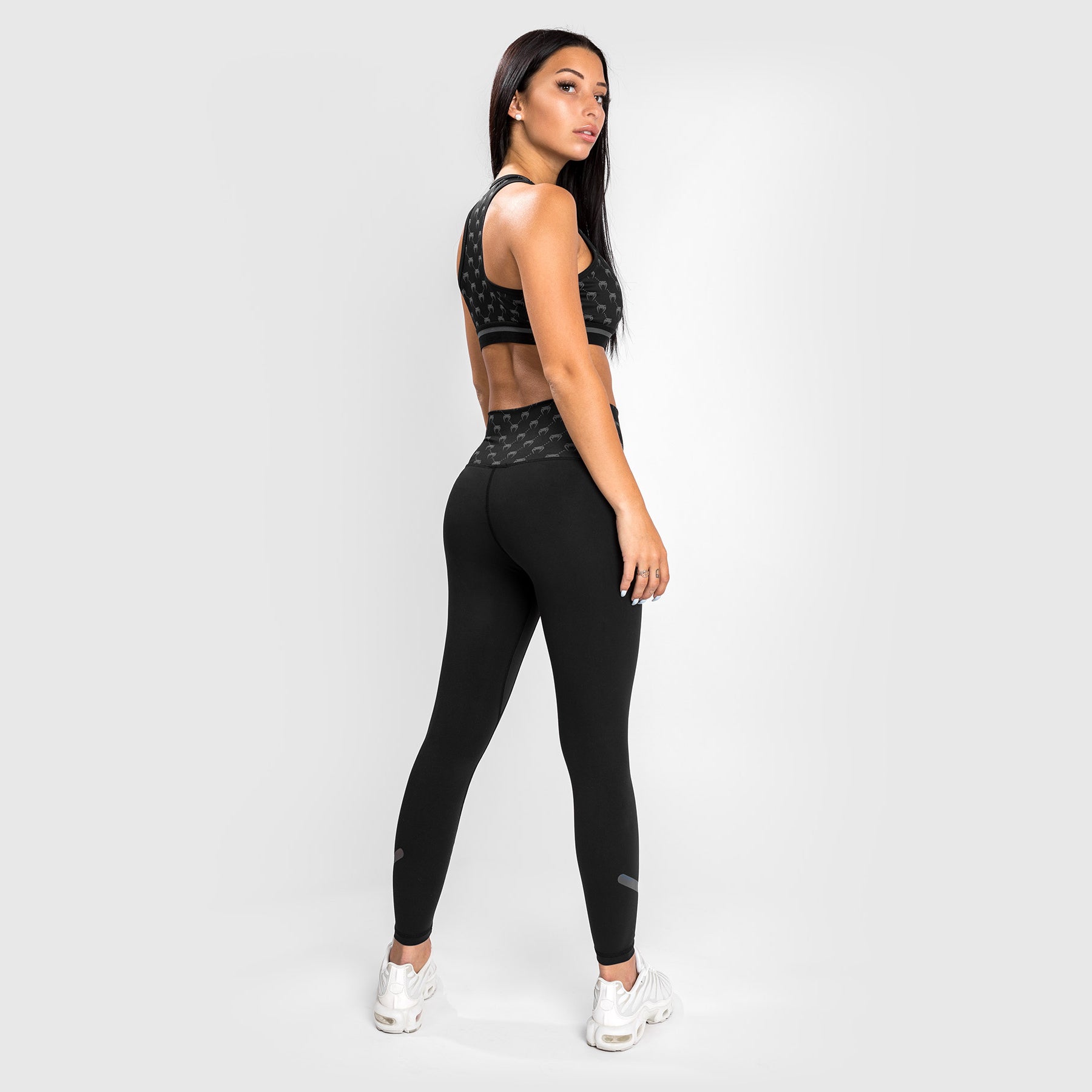 Venum Monogram 7/8 Leggings for Women - Black/Pink Gold Workout Leggings - High Waist Yoga Pants for Gym, Running & Fitness Training