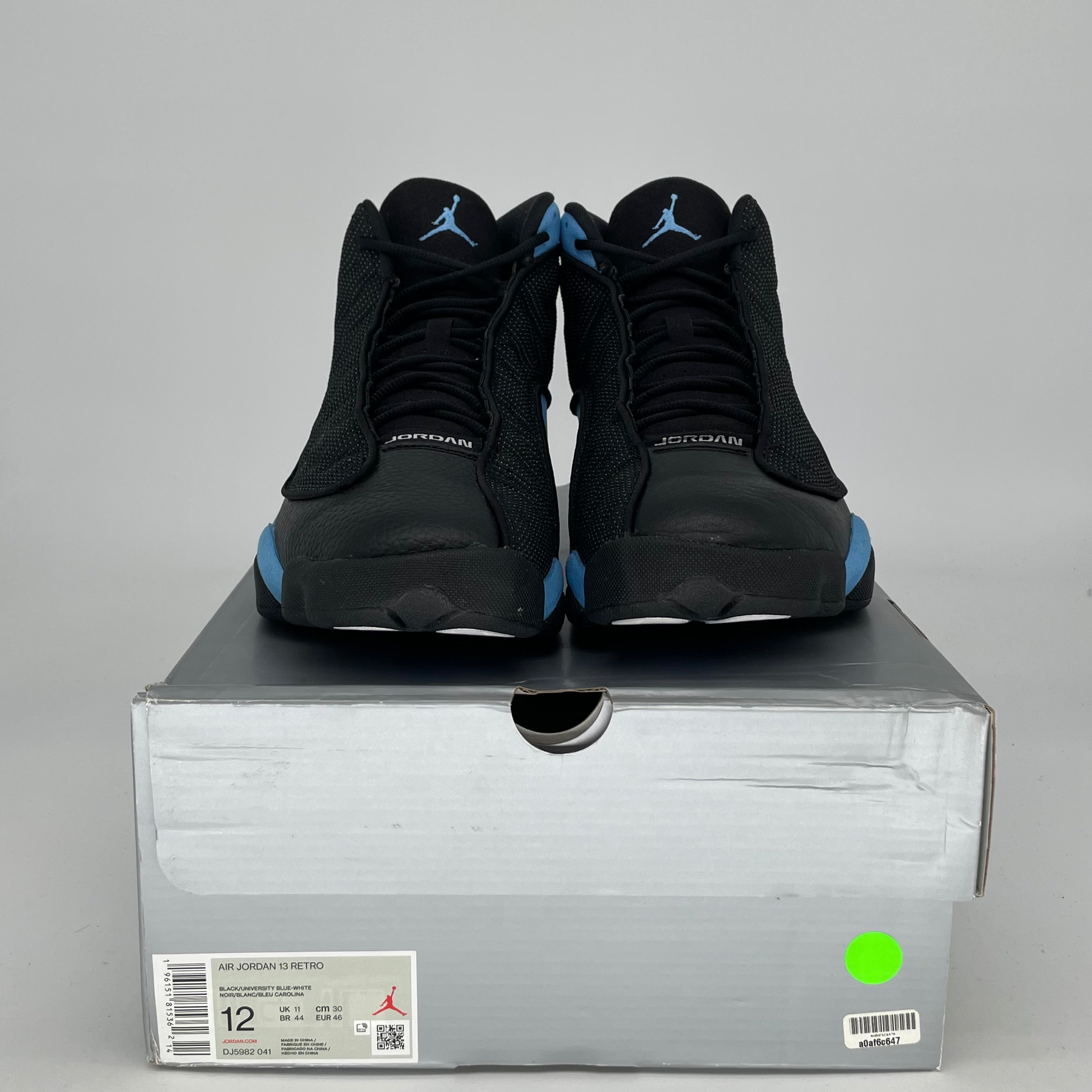 Original Air Jordan 13 Retro 'Black University Blue' Men's Basketball Shoes - Size 12 (DJ5982-041) - Perfect for Streetwear, Sneaker Collecting & Basketball Games