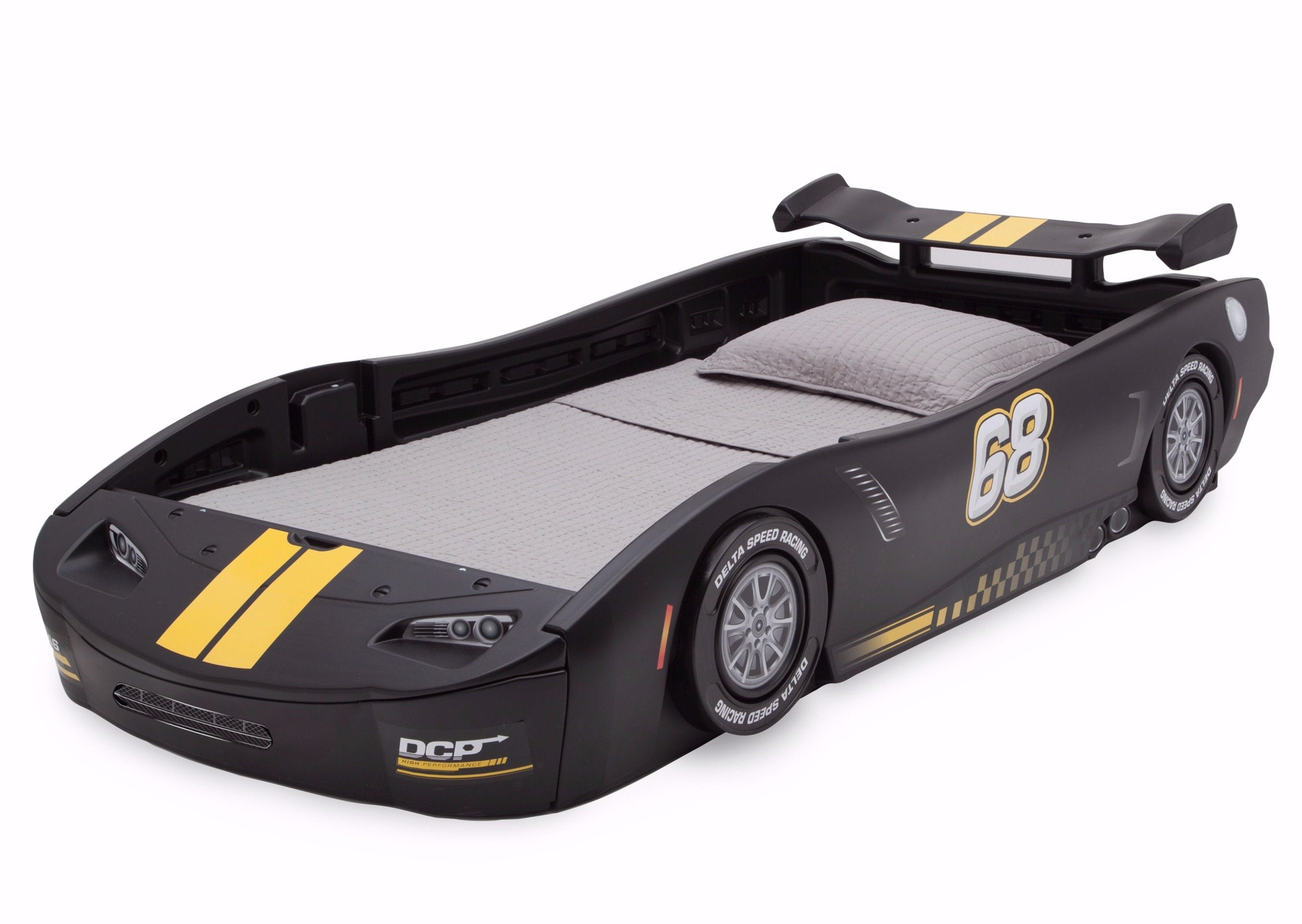 Turbo Race Car Twin Bed for Kids - High-Speed Design Themed Bedroom Furniture for Boys & Girls - Perfect for Racing Enthusiasts' Bedrooms and Playrooms