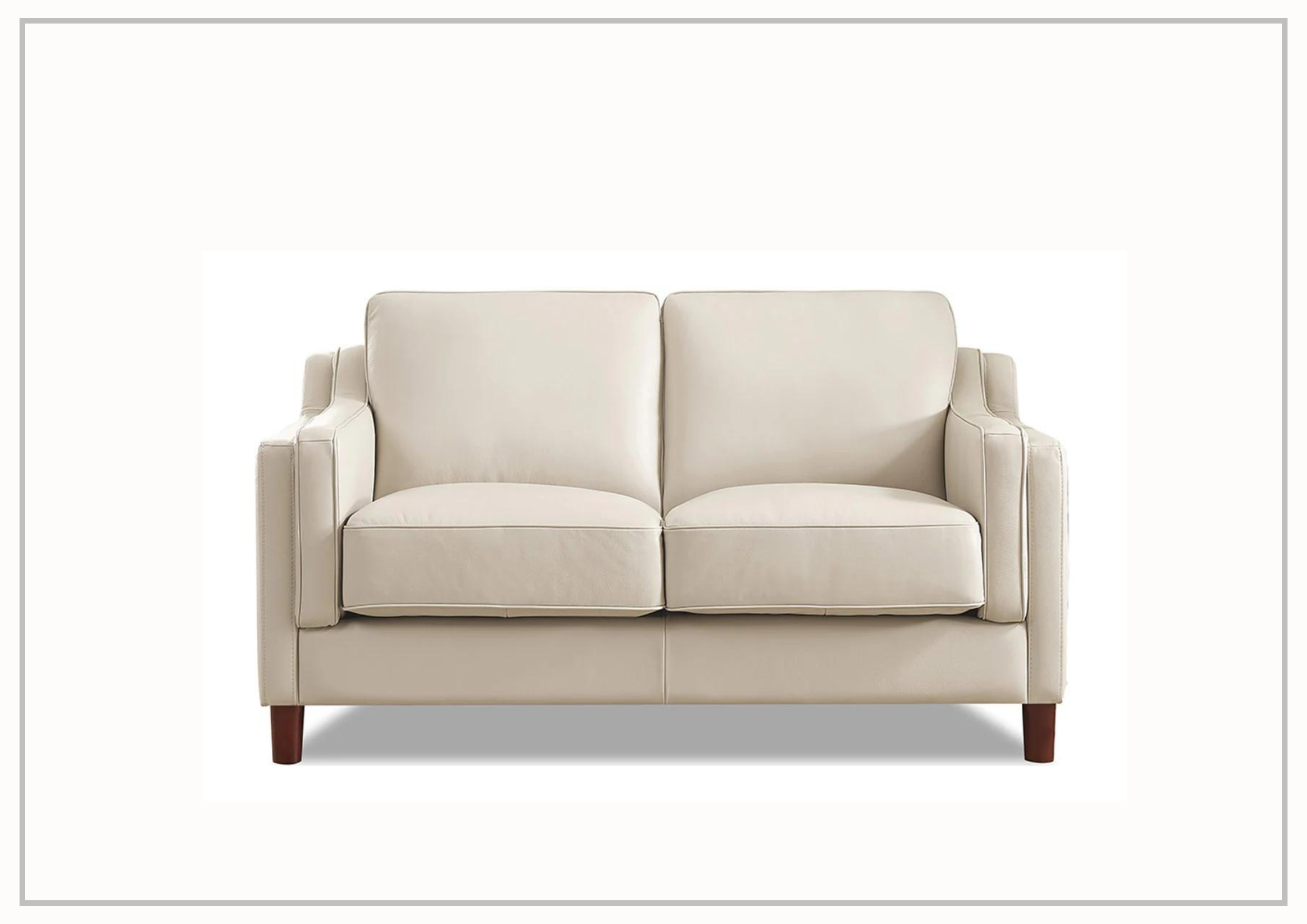 Hydeline Bella Stationary Leather Loveseat with Track Arms - Premium Faux Leather Sofa for Living Room, Office & Small Spaces - Comfortable Two-Seater Couch for Relaxing & Entertaining