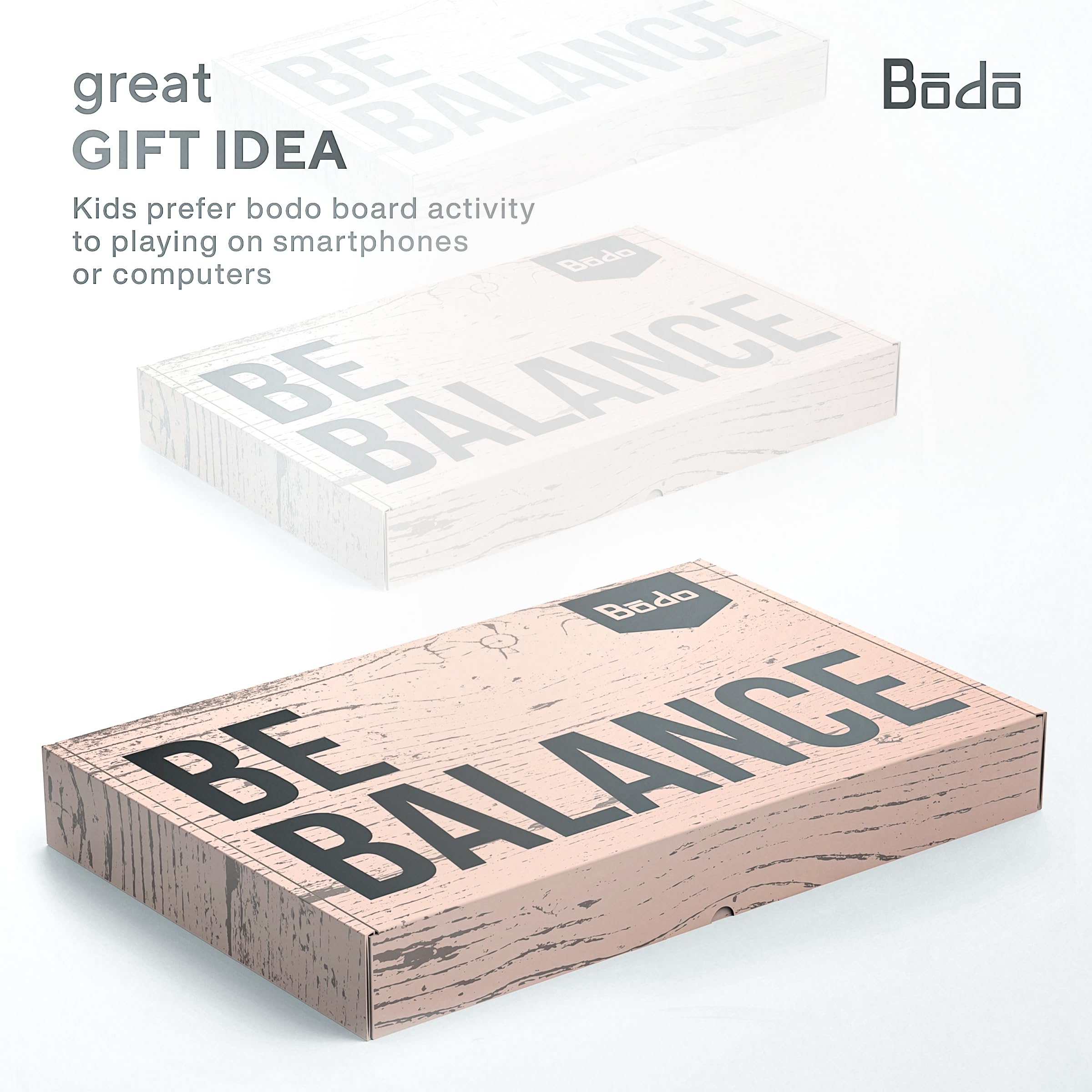 Bodo Maze Balance Board - Wooden Wobble Board for Kids, Teens & Adults - Exercise, Physical Therapy & Fitness Training - Improves Balance for Skiing, Surfing, Snowboarding & Skateboarding - Fun Labyrinth Game for Indoor/Outdoor Use