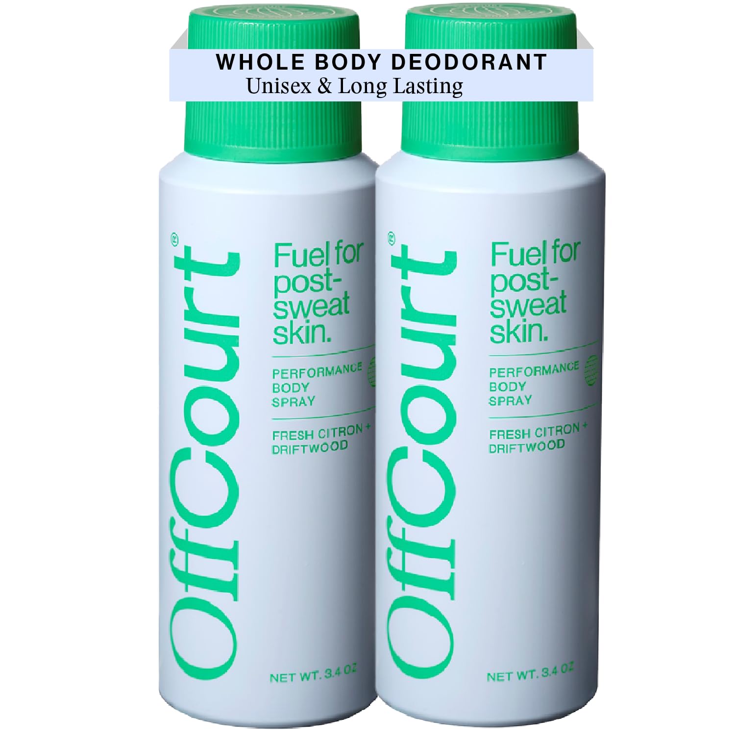 Natural Aluminum-Free Deodorant Body Spray for Men & Women | Fresh Citrus & Driftwood Scent | 3.4oz (2-Pack) | All-Day Protection for Gym, Work & Outdoor Activities