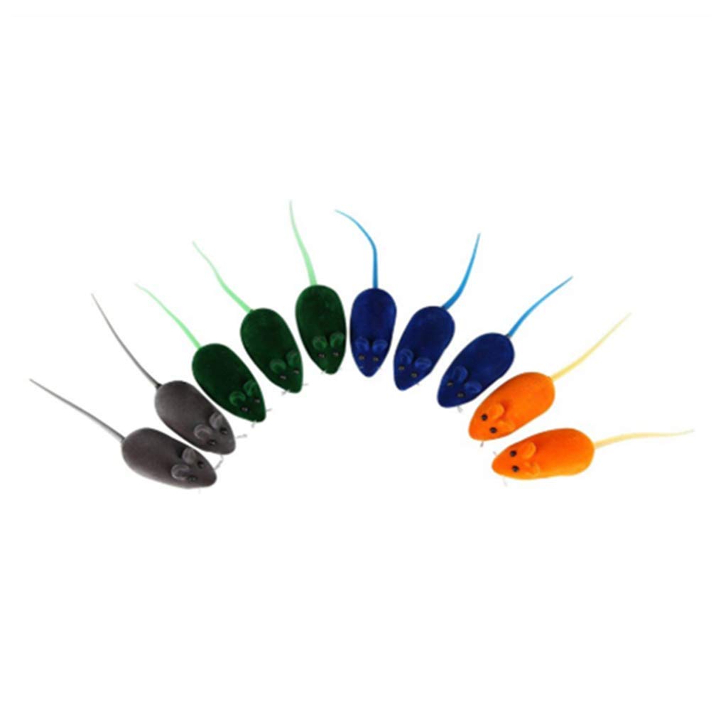 Interactive Squeaky Cat Toy - Soft Rubber Mouse for Kittens - Fun Playtime Teaser with Random Colors - Perfect for Indoor Play, Training & Bonding with Your Feline Friend