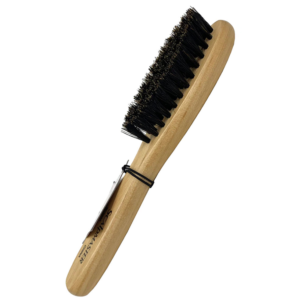 Scalpmaster 100% Boar Bristle Beard Brush & Hair Brush 2-Pack - Natural Wooden Handle for Men's Grooming, Styling & Detangling - Perfect for Beard Care, Hair Shine & Scalp Massage at Home or Travel