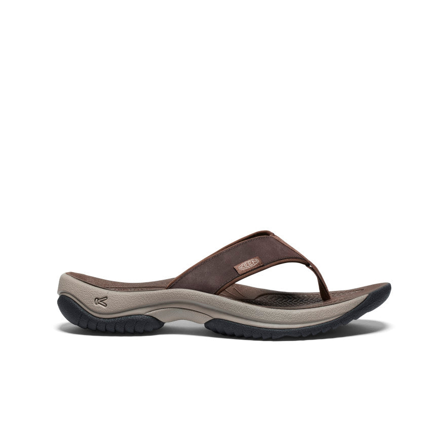 Men's Kona Leather Flip Flops - Comfortable Sandals for Beach, Pool & Casual Wear | Java/Dark Earth Color Options | Summer Outdoor Slides