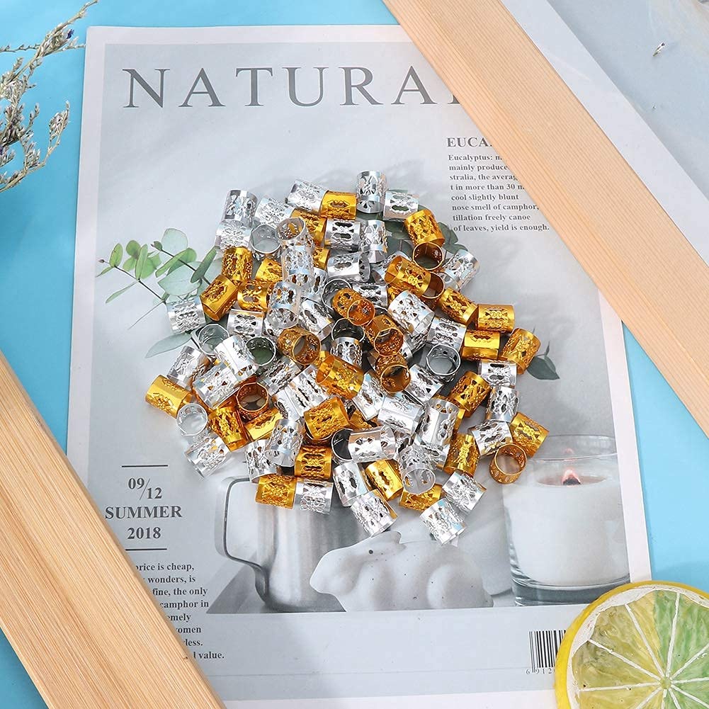 100Pcs Adjustable Hair Braiding Cuffs & Rings - Dreadlocks & Wig Accessories for Women, Girls - Perfect for Braids, Cornrows, Twists & Protective Styles - Hair Jewelry Clips for Parties, Weddings & Everyday Wear