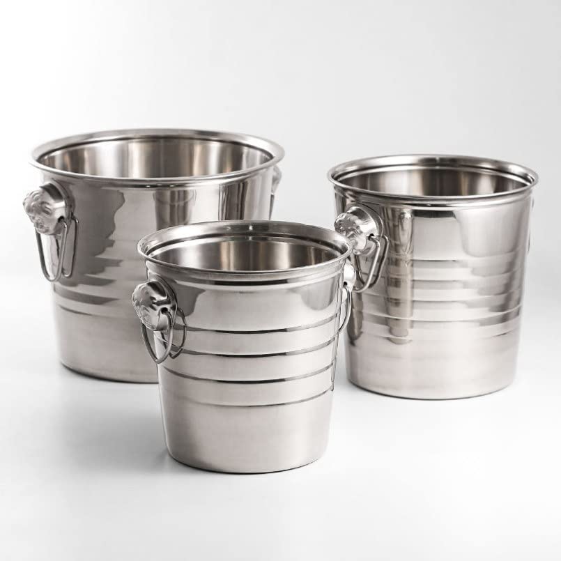 BESTOYARD Stainless Steel Ice Bucket - Large Metal Wine Chiller & Beverage Cooler for Bar, Party, and Home Use - Perfect for Champagne, Beer, and Cocktails
