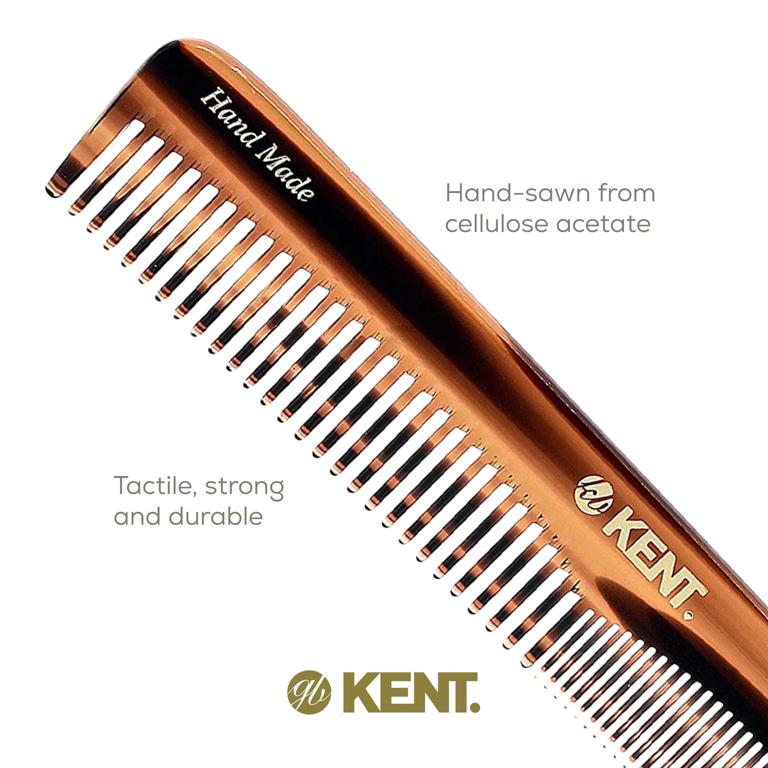 Kent 6T Fine & Wide Tooth Hair Comb Set - Handmade Styling Comb for Men, Women & Kids - Professional Barber & Beard Grooming Tool for Detangling, Styling & Hair Care - Perfect for Home, Salon & Travel Use