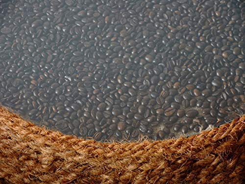Eco-Friendly Round Coffee Table - Unique Tire Furniture with Rope Design & Coffee Bean Decor | Perfect for Living Room, Patio, or Cafe Style Home Decor
