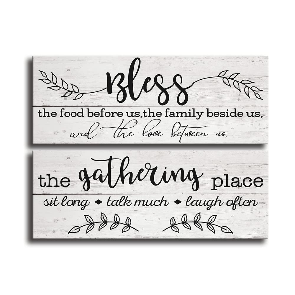 Rustic Farmhouse Canvas Print - Inspirational Quotes Kitchen Wall Art Sign for Home, Dining & Living Room Decor | Perfect for Farmhouse, Cottage & Modern Interior Design Styles