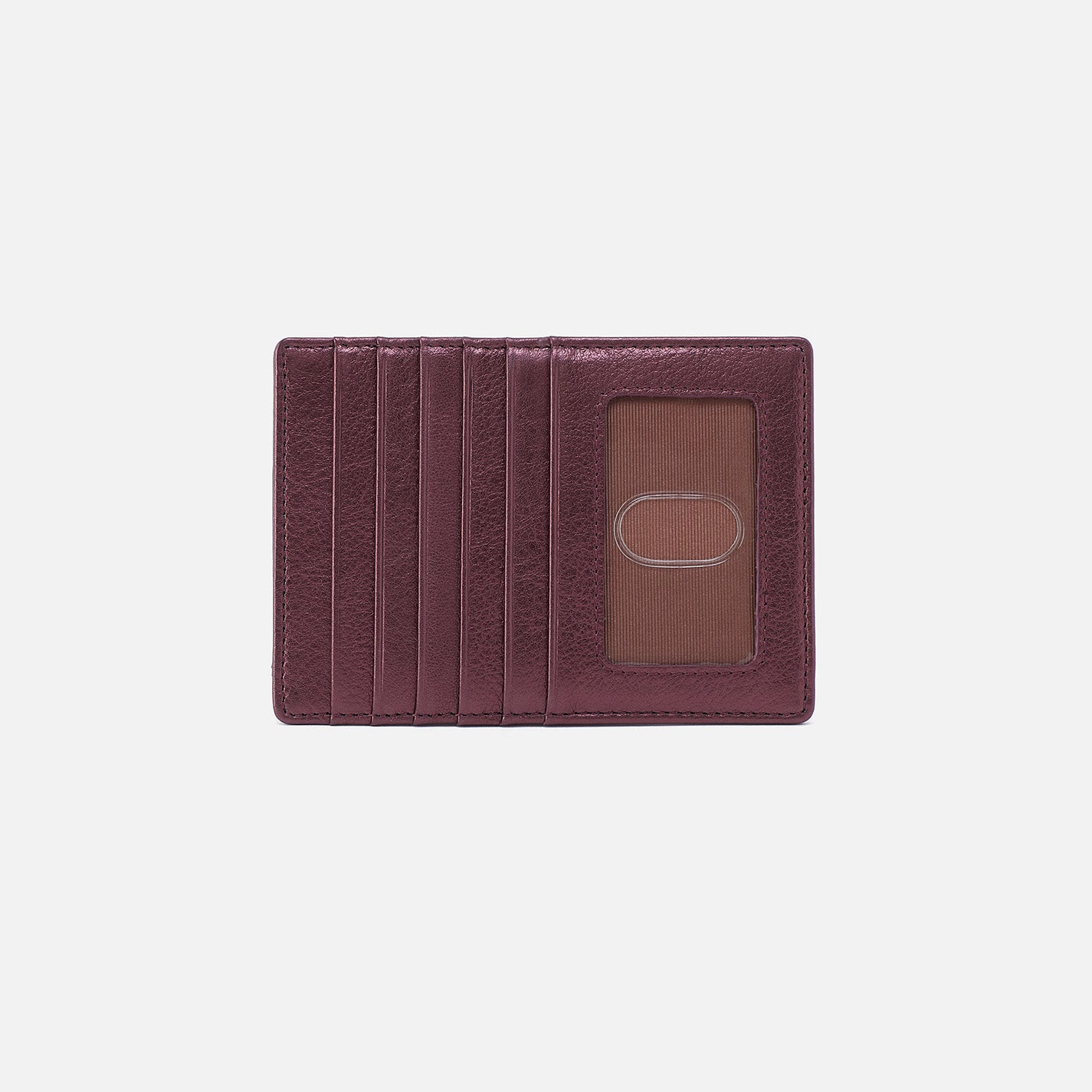 Premium Metallic Leather Euro Slide Card Holder - Frosted Plum | Slim RFID Blocking Wallet for Travel & Everyday Use