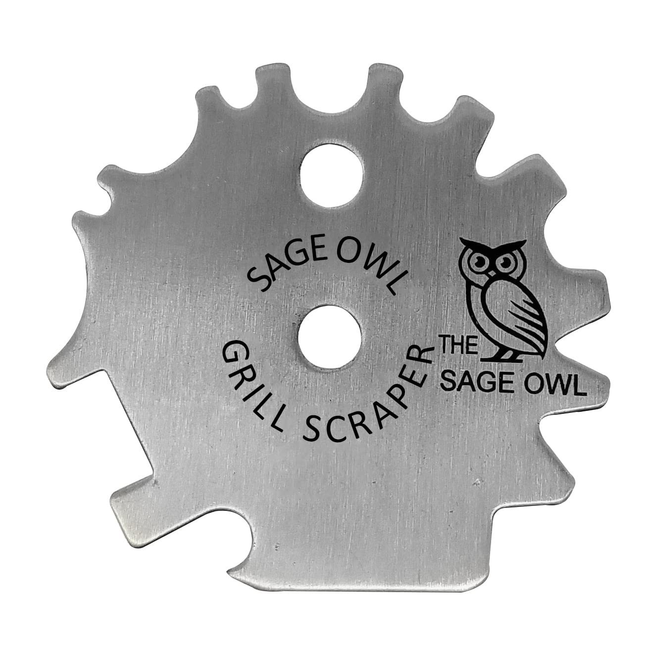 Sage Owl Bristle-Free Stainless Steel BBQ Grill Scraper with 21.5