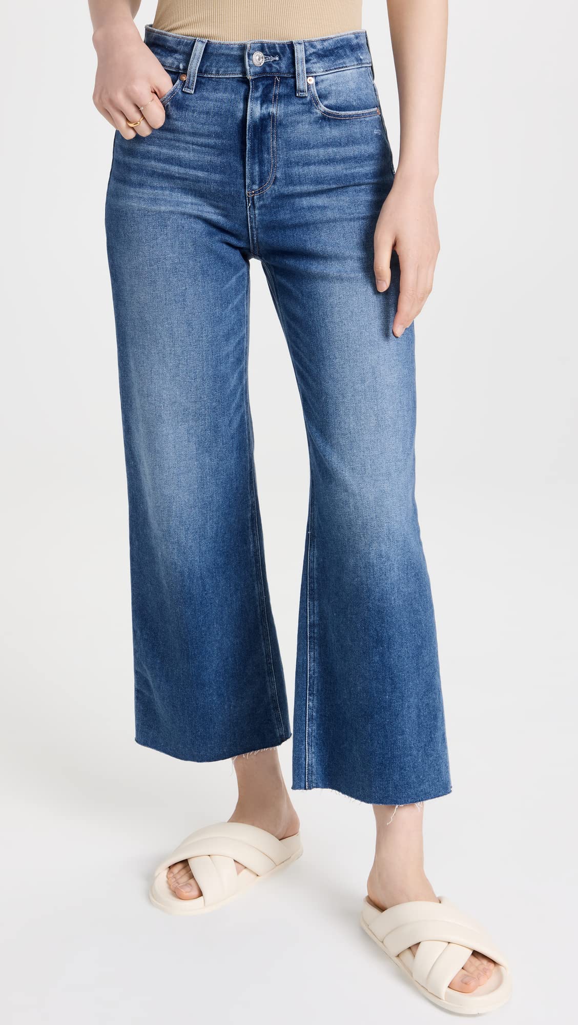 PAIGE Women's Anessa Raw Cuff Jeans - High Waist Skinny Denim Pants for Everyday Wear | Perfect for Work, Casual Outings & Date Nights
