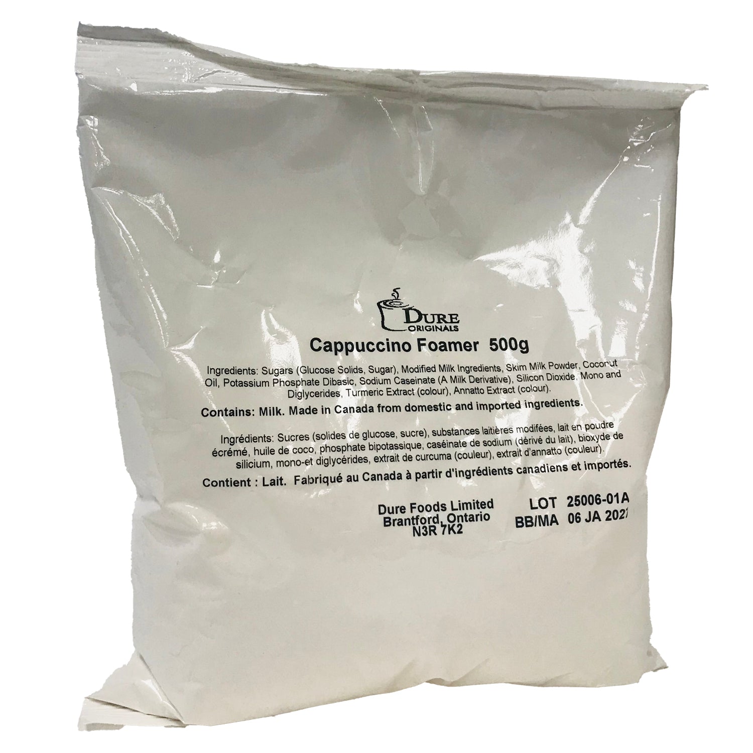 Dure Foods Cappuccino Foamer Bag 500g - Premium Milk Frother for Coffee, Latte & Hot Chocolate - Perfect for Home Baristas & Coffee Shops