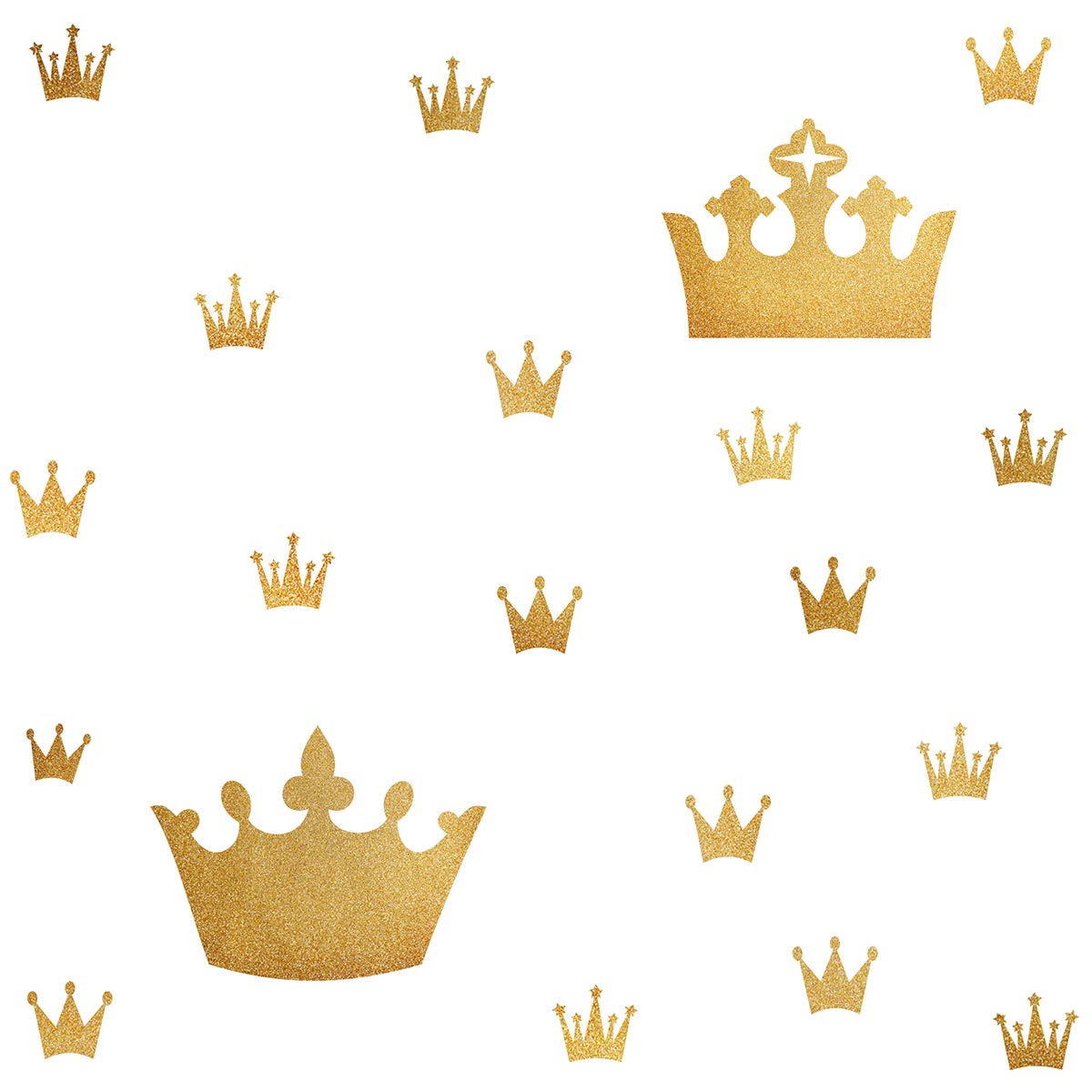 Metallic Vinyl Princess Crown Peel & Stick Wall Decals for Girls' Bedroom & Nursery - Self-Adhesive Wall Stickers for Kids Room Decor, Birthday Party & Princess Theme Decorations