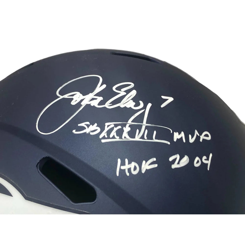 John Elway Signed Denver Broncos MVP & Hall of Fame Football Helmet with JSA COA - Authentic NFL Collectible for Sports Memorabilia Display & Fan Cave Decor