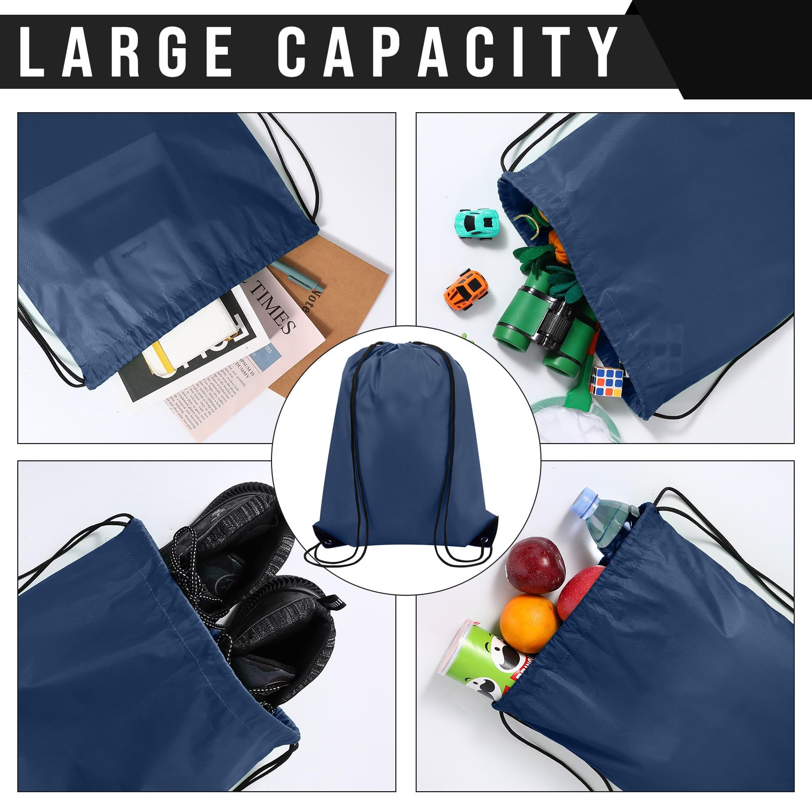 Silkfly 100 Pack Drawstring Backpacks Bulk - Durable Cinch Bags for Gym, School, Travel & Storage - Perfect for Sports, Events, DIY Gifts & Party Favors