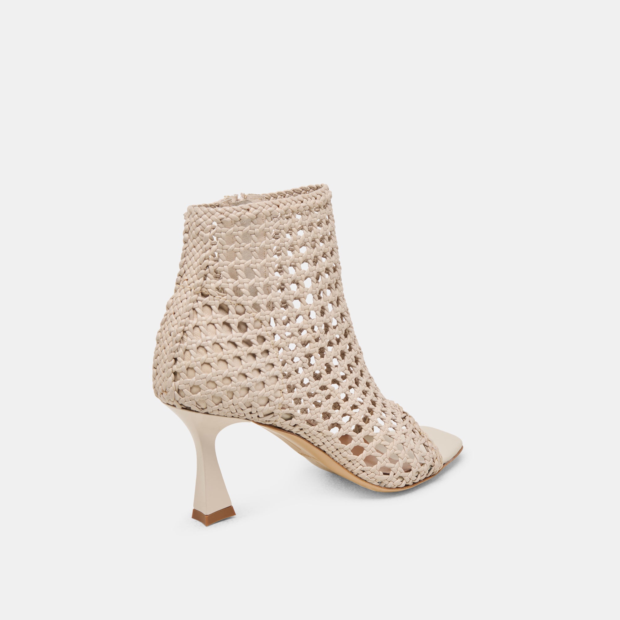 QUIN Heels - Women's Bone Woven Leather High Heels | Comfortable Dress Shoes for Work, Party & Special Occasions