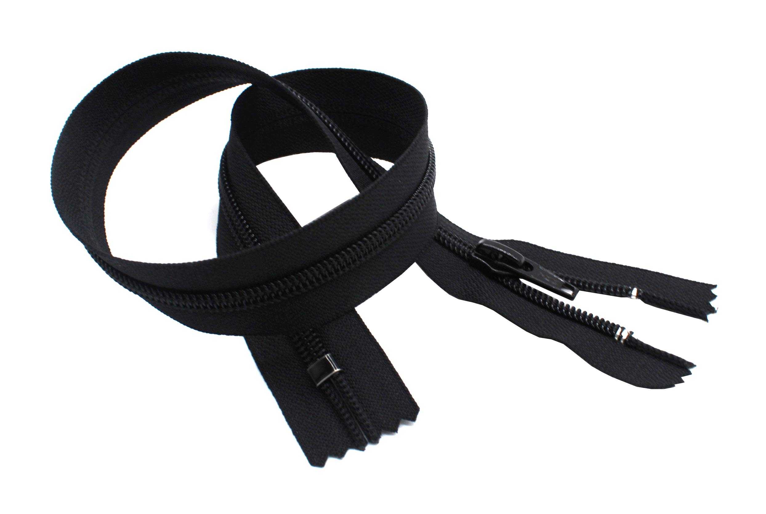 24 Inch Boot Zipper YKK #8 Nylon Coil Closed End - YKK Color 580 Black (1 Zipper per Pack) - Perfect for Boot Repair, Leather Crafts & DIY Projects