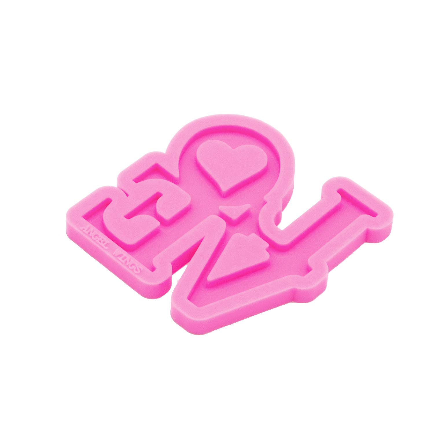 Shiny Love Heart Letter Resin Keychain Silicone Mold Set for DIY Jewelry Making, Polymer Clay Craft & Home Decoration - Perfect for Valentine's Gifts, Wedding Favors, and Handmade Accessories