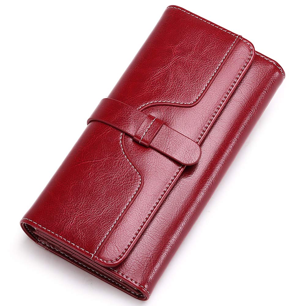 SENDEFN Genuine Leather Wallets for Women - RFID Blocking Bifold Wallet with Multiple Card Slots & Zipper Pocket - Stylish Ladies Purse for Everyday Use, Travel, and Gift Giving