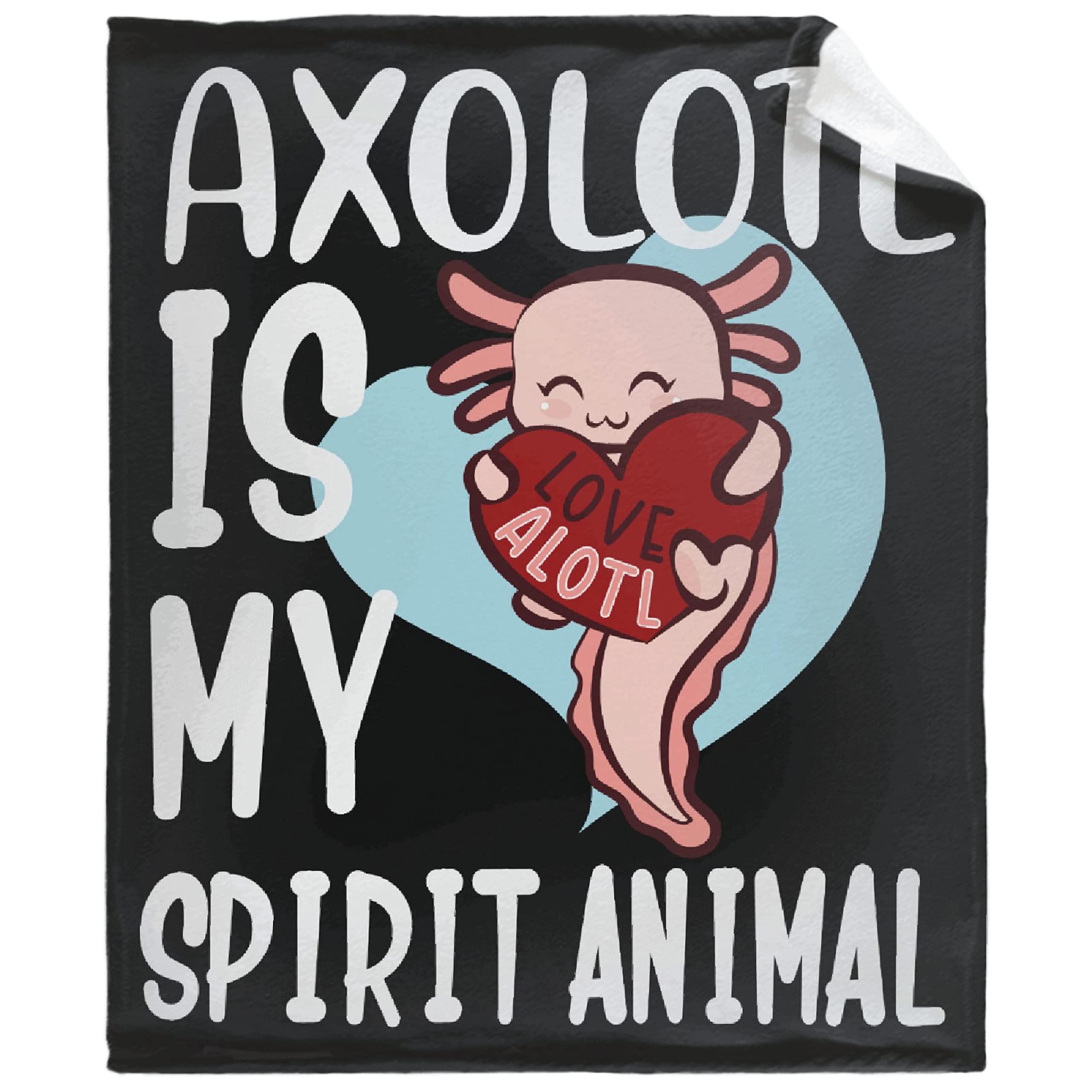 Soft Cozy Plush Axolotl Throw Blanket - XL 120x90 Inch Fleece Blanket for Women & Girls, Cute Animal-Themed Gift for Birthday, Christmas - Perfect for Bed, Sofa, Couch & Family Movie Nights