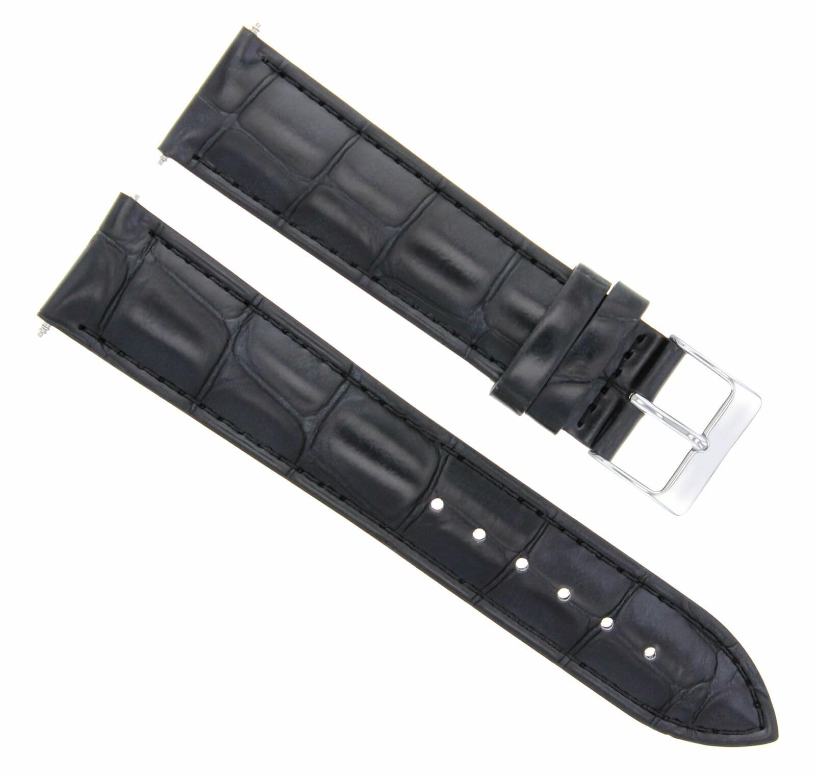 20mm Leather Watch Band for Rolex Datejust 116233/116234 - Black Strap for Dress & Casual Wear