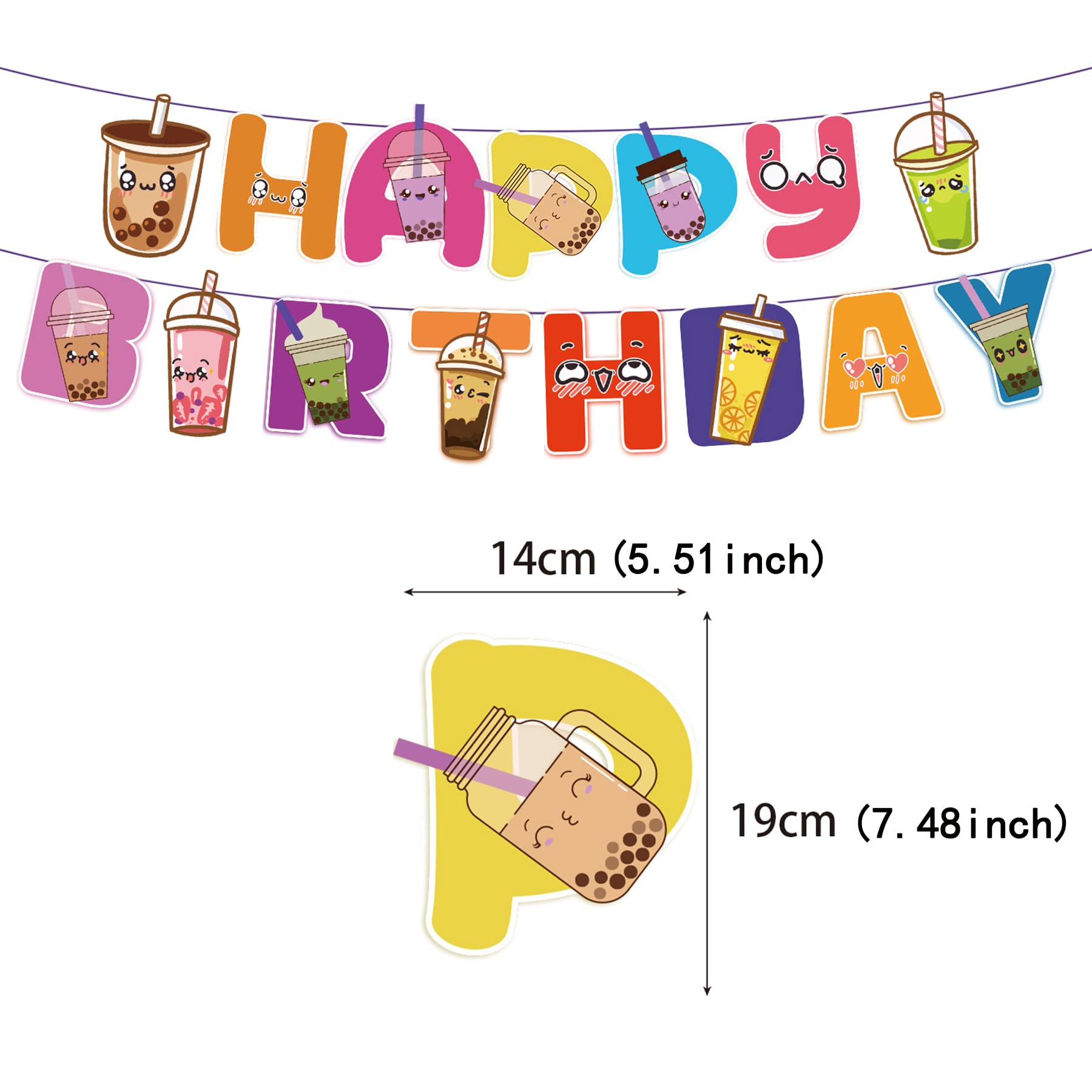 Bubble Tea Party Decorations Kit - Boba Tea Birthday Banner, Spirlas, Cake Topper, Cupcake Toppers & Balloons for Boba Themed Celebrations | Perfect for Birthday Parties, Baby Showers & Bridal Showers