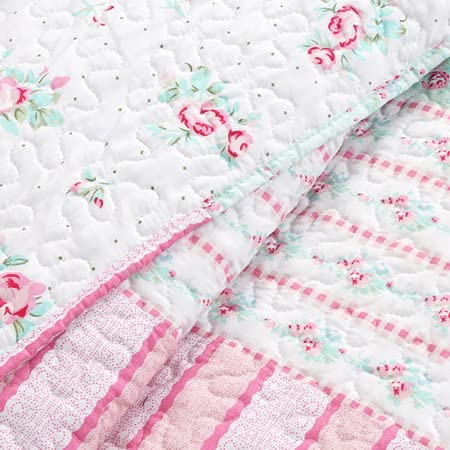 Hillside Flowers 3-Piece 100% Cotton King Size Quilt Set - Soft Bedding for Cozy Bedroom Decor, Perfect for Master Bedrooms & Guest Rooms