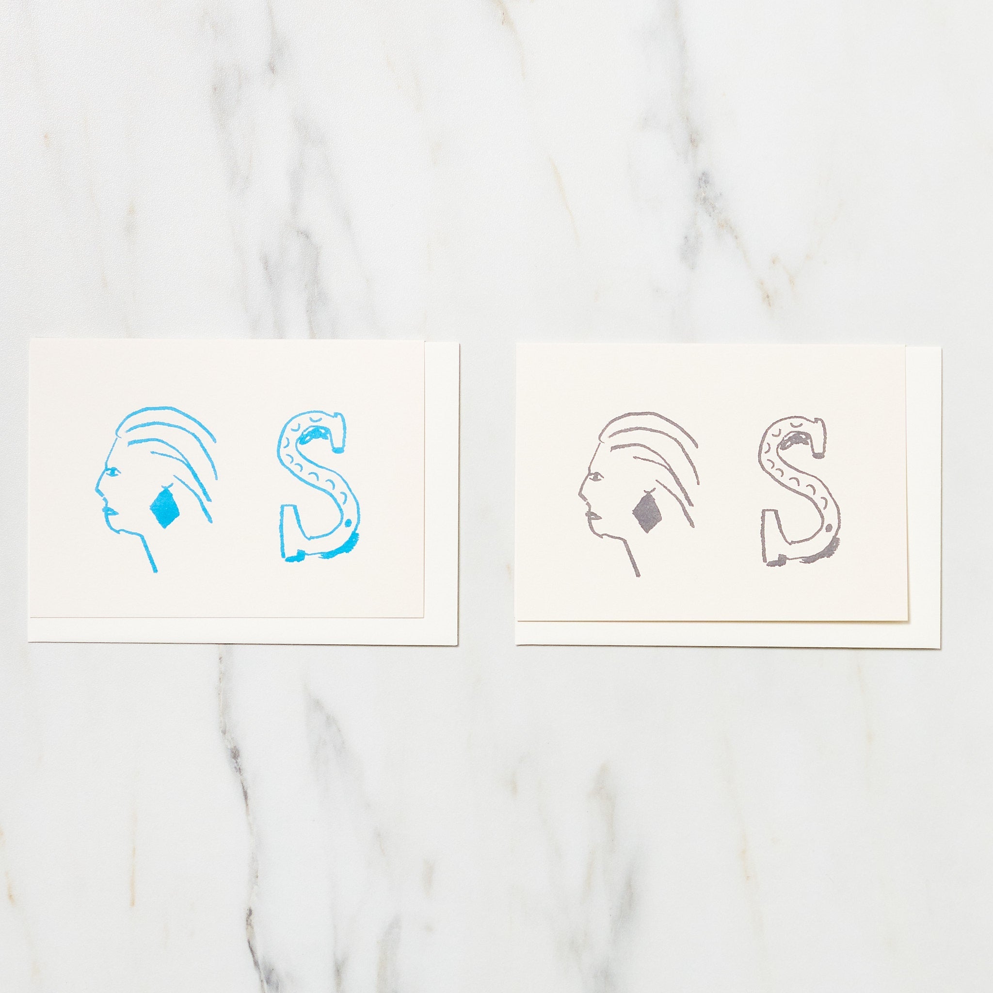 Alphabet Motif Izumi Shiokawa Greeting Card - Handmade Letterpress Design for Birthdays, Anniversaries & Special Occasions