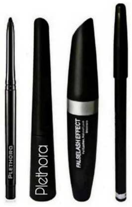 MASTADI Waterproof Eyeliner, Mascara, Eyebrow Pencil & Kajal Pencil - Professional Eye Makeup Combo Set (Pack of 4) for Long-Lasting Smudge-Proof Beauty | Perfect for Daily Use, Parties & Special Occasions