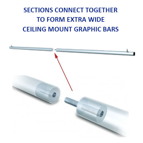 120-Pack Extra Wide Ceiling Mounted Graphic Bars - Multi-Section Display System for Retail Stores, Trade Shows & Exhibition Booths